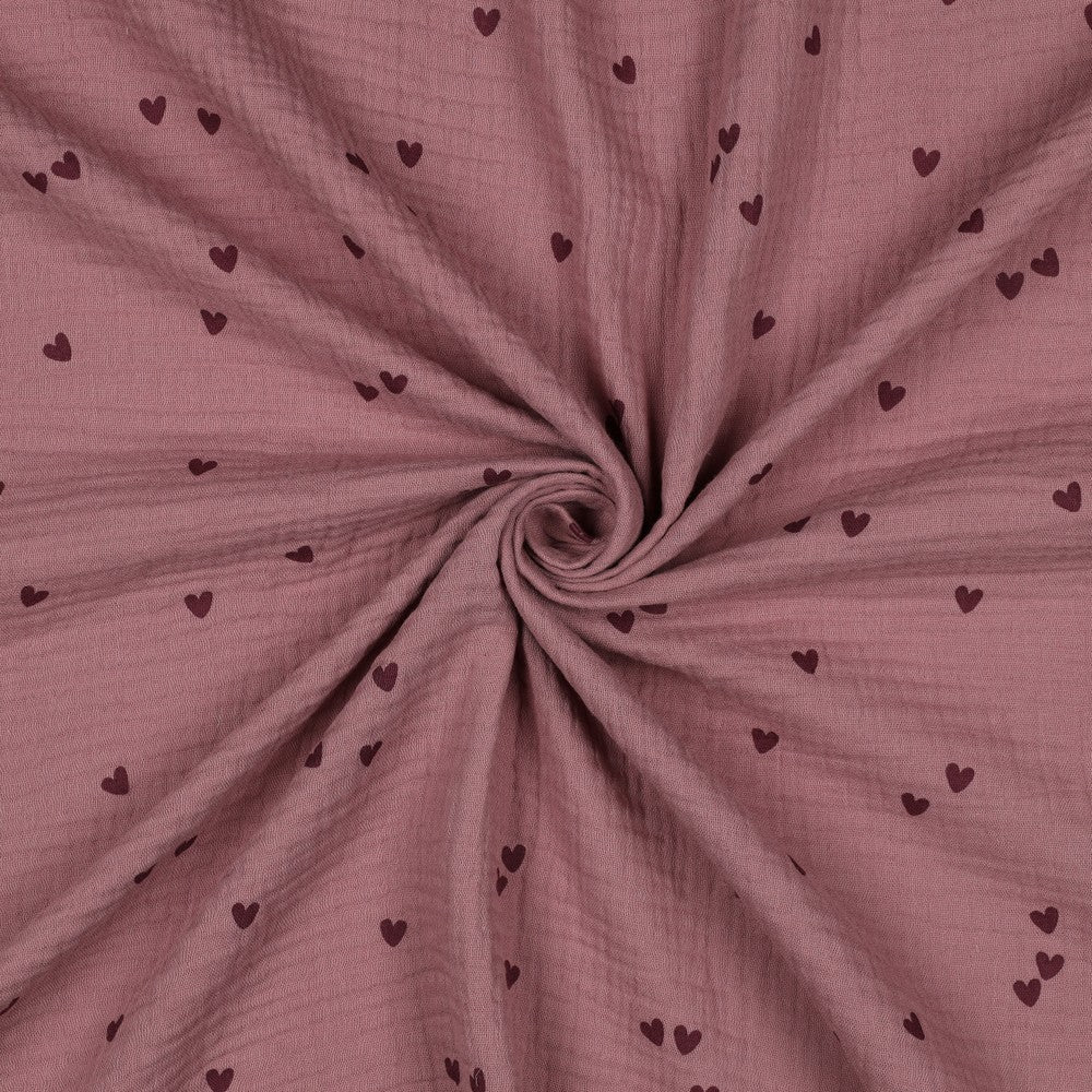Musselin Herzi Rosa