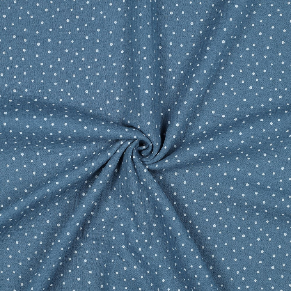 Musselin Blau Pünktchen