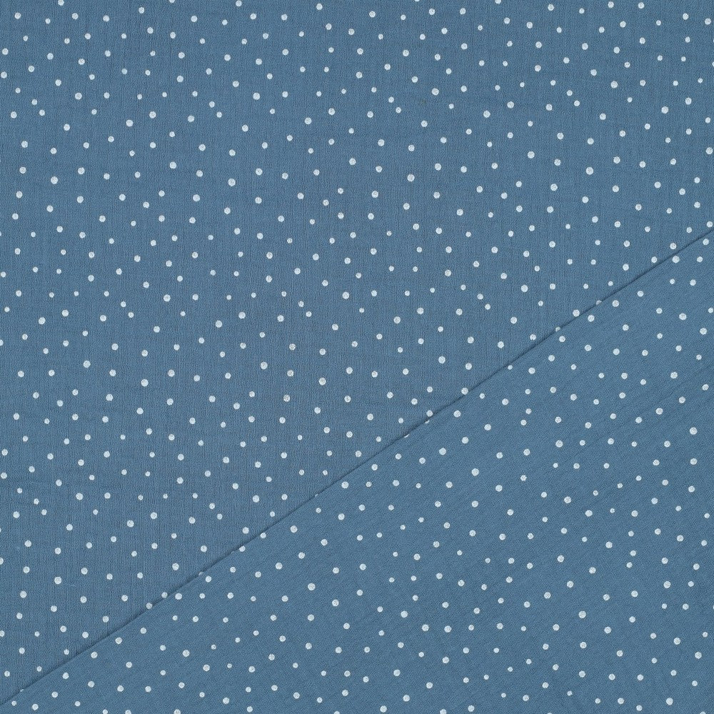 Musselin Blau Pünktchen