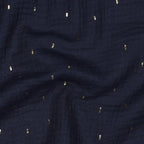 Musselin Dunkelblau Gold
