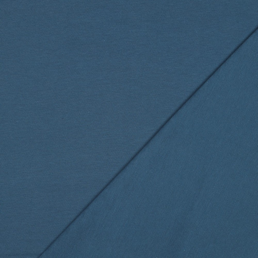 French Terry Uni Jeansblau