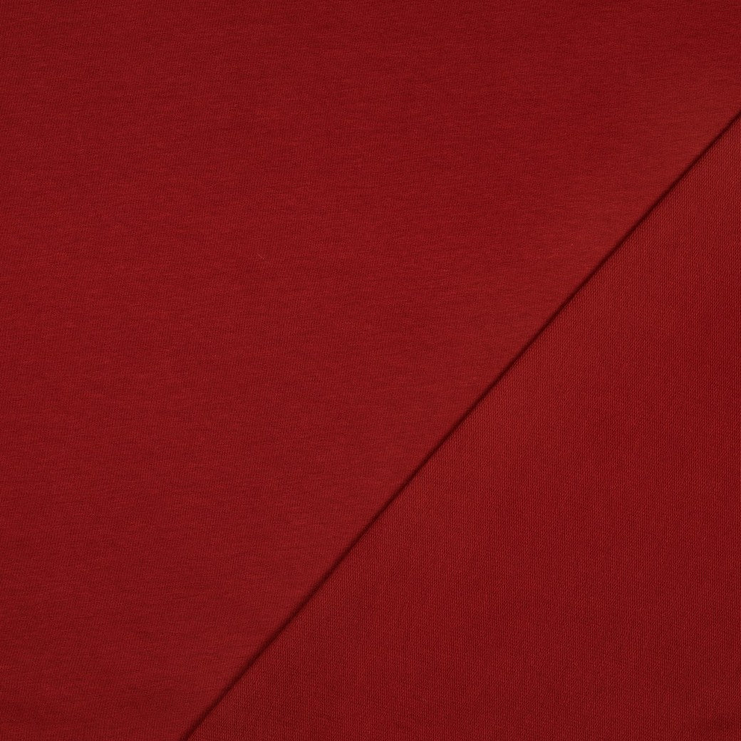 French Terry Uni Bordeauxrot