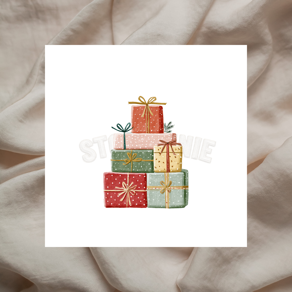 Bügelbild Geschenkestapel